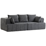 Canapé 3 places en chenille 248 cm, canapé salon moderne, large assise rembourrée, coussins à ressorts, gris