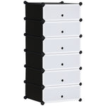 Armoire à chaussures modulable range chaussures meuble de rangement avec 6 cubes rectangulaires empilable en