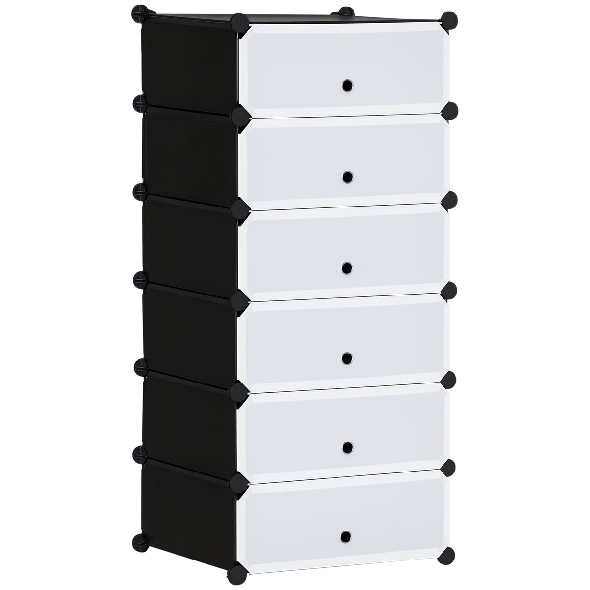 Armoire à chaussures modulable range chaussures meuble de rangement avec 6 cubes rectangulaires empilable en