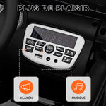 Voiture électrique enfants UTV avec télécommande 2,4G, 2 moteurs 12 V, musique, klaxon, lumières LED, 100x63x65cm, noir