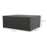Housse salon de jardin extérieure bâche de protection extérieure anti-UV  en polyéthylène 235 x 190 x 90 cm gris