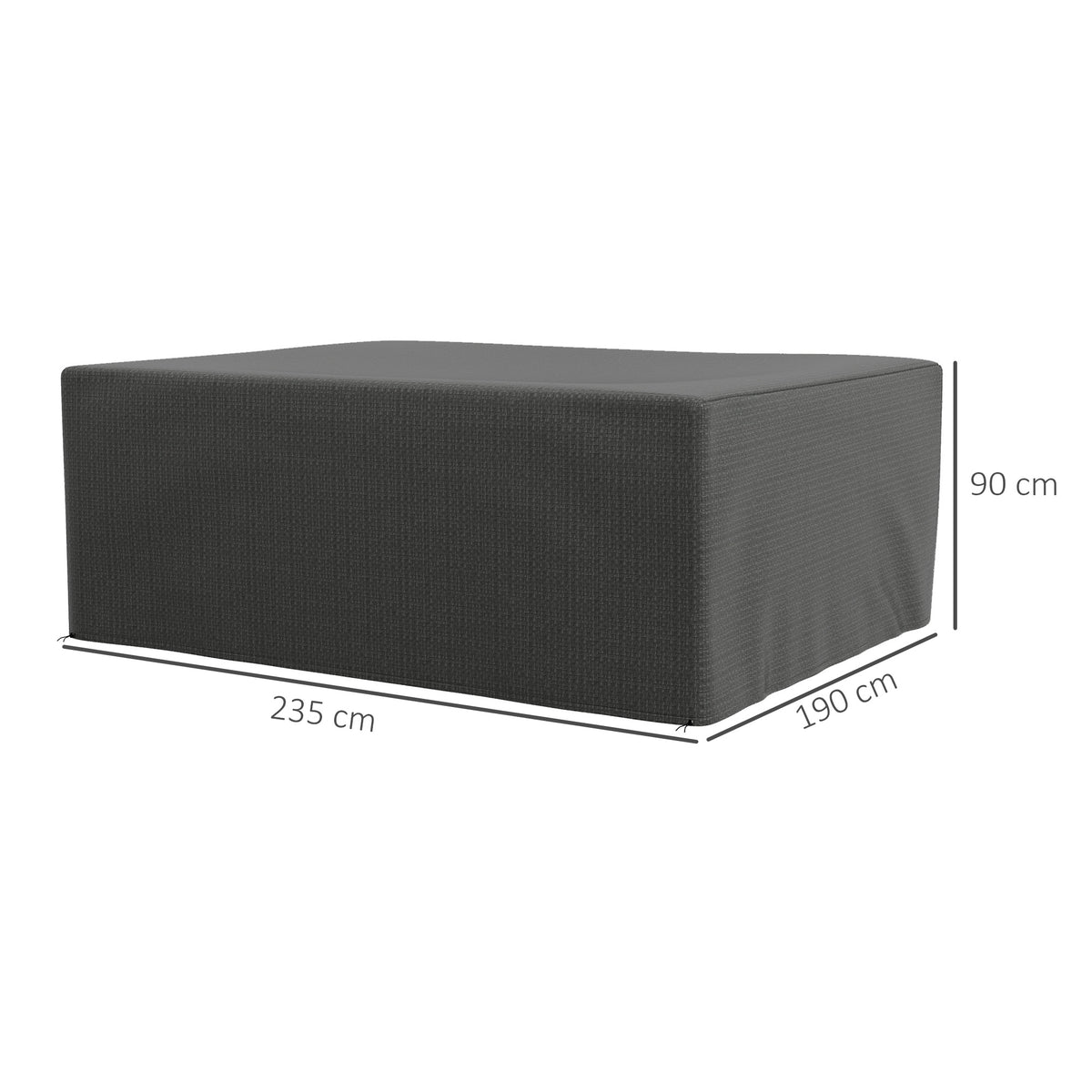 Housse salon de jardin extérieure bâche de protection extérieure anti-UV  en polyéthylène 235 x 190 x 90 cm gris