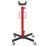 Vérin de fosse hydraulique, cric de levage 500 kg, avec roues pivotantes et pédale, acier, 58 x 58 x 110-191,5 cm rouge