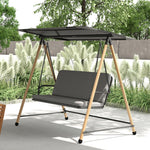 Balancelle de Jardin 3 Places, Balançoire Extérieure avec Toit réglable et Coussin Épais Amovible, 208x125x180cm, Gris