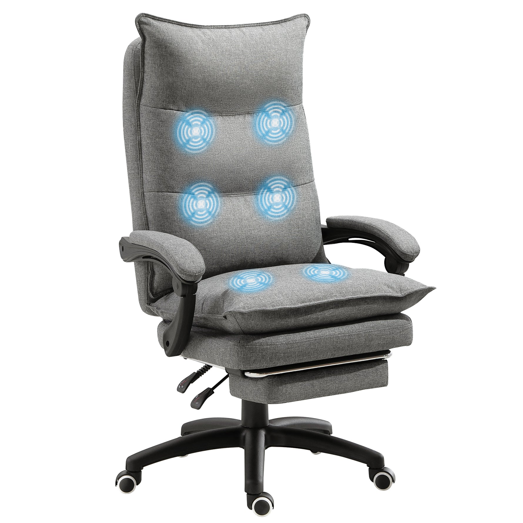 Fauteuil de bureau massant ergonomique, chaise de bureau avec dossier inclinable, hauteur réglable