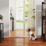 Barrière de sécurité barrière pour animal domestique longueur réglable dim. 75-115L x 76H cm blanc