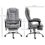 Fauteuil de bureau direction massant chauffant hauteur réglable dossier inclinable toile de microfibre gris