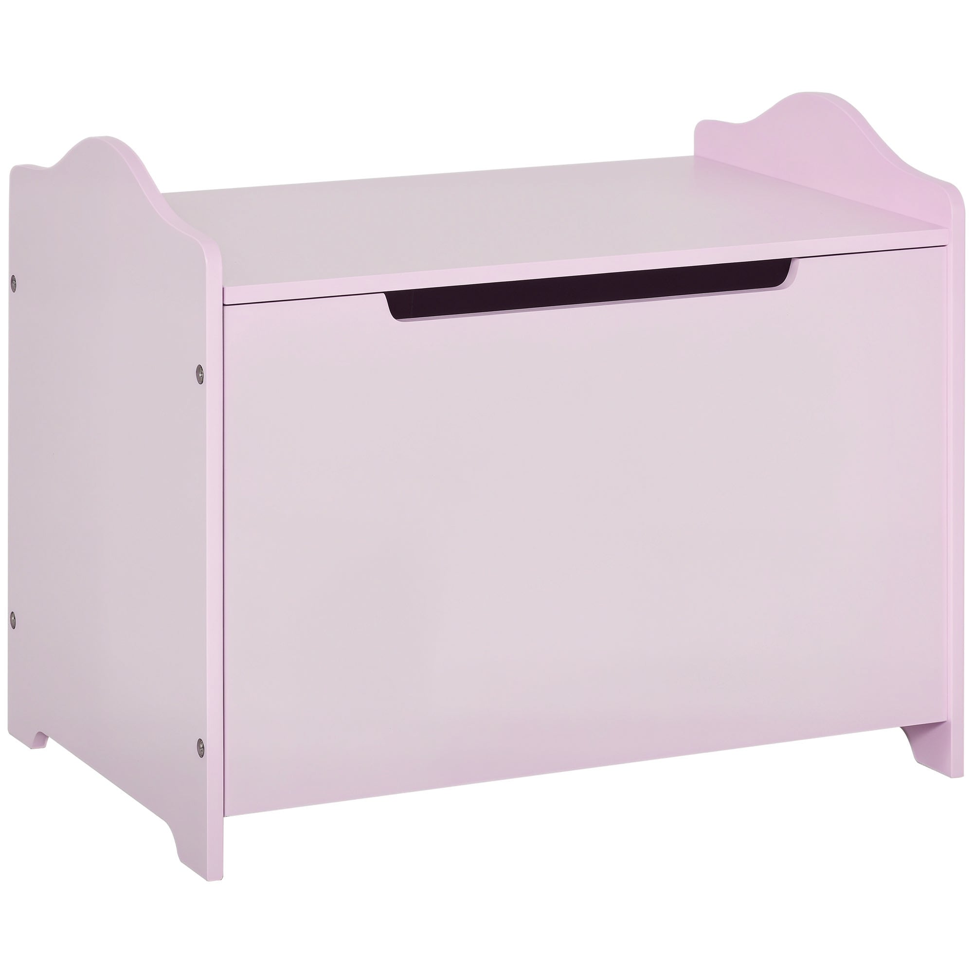 Coffres à Jouets pour Enfants Boîte à Jouets Malle de Rangement Dim. 60L x 40l x 48H cm Vérin Pneumatique MDF Rose