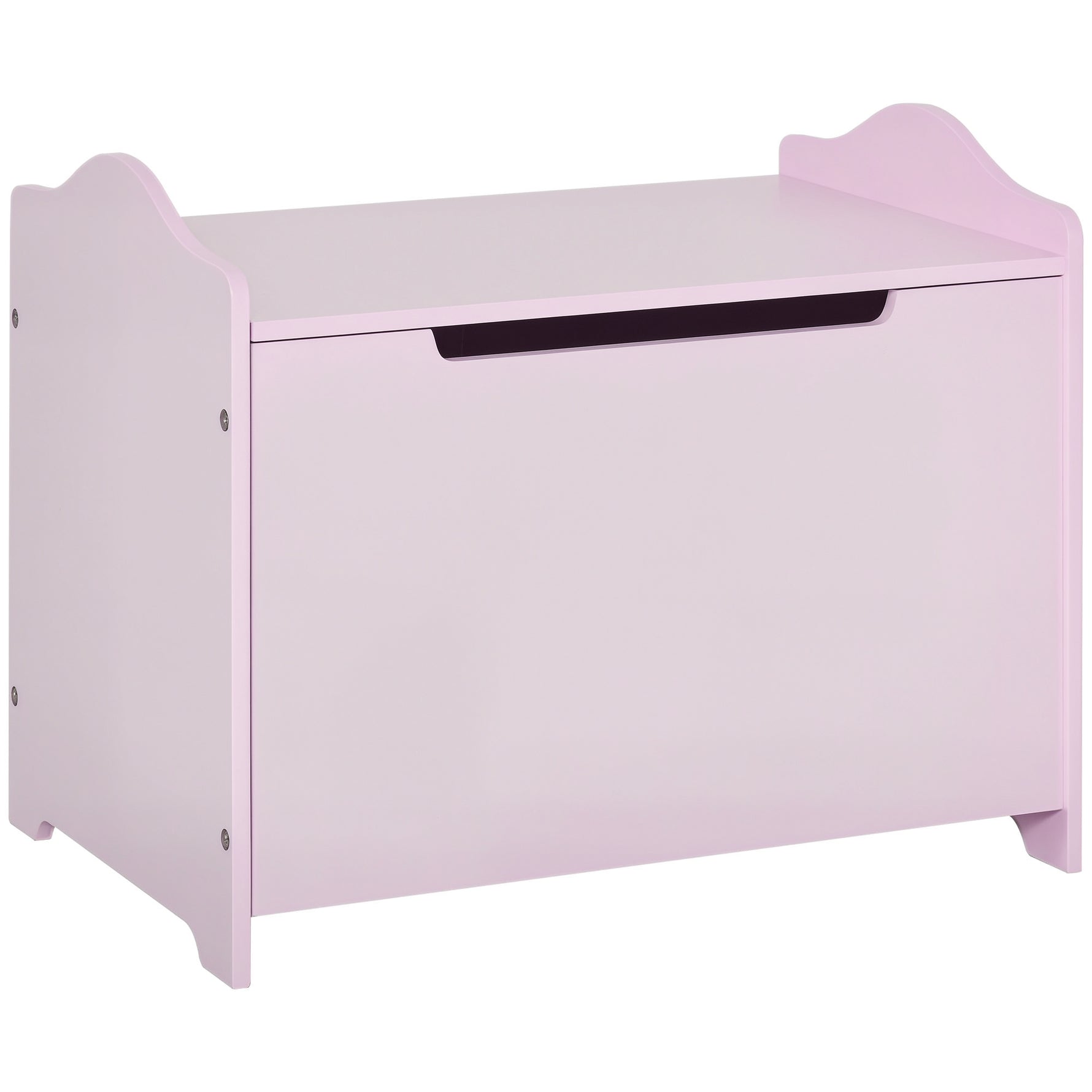 Coffres à Jouets pour Enfants Boîte à Jouets Malle de Rangement Dim. 60L x 40l x 48H cm Vérin Pneumatique MDF Rose