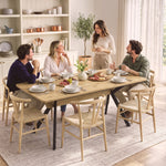 Mesa de comedor extensible para 4 a 6 personas, 130-170 cm, mesa de cocina rectangular, bordes redondeados, roble