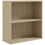 Bibliothèque étagère de rangement avec 2 compartiments et étagère réglable, 60 x 24 x 63 cm, effet bois naturel-0