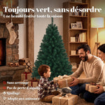Sapin de Noël Artificiel 150 cm, Arbre de Noël avec 420 Pointes de Branches Articulées, Support Pliable en Acier, Vert