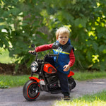 Moto électrique pour enfants 3 km/h 6V avec phare LED 2 roues d'entraînement de 18 à 36 mois avec moteur puissant rouge
