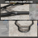 Béquille roue avant arrière charge 390 kg béquille d'atelier moto bras réglable en acier, fourche en forme de U + L noir