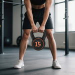 3er-Set Kettlebells, 2,2, 4,5 und 6,8 kg, rutschfester Griff für Fitness- und Sporttraining, inklusive schwarzem Ablageregal