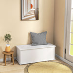 Storage chest, storage bench with flip-top lid and safety hinges, shoe bench, entryway furniture, hallway, bedroom, living room, 100 x 40 x 40 cm, white