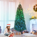 Sapin de Noël artificiel 180 cm, arbre de Noël, lumières LED synchronisées colorées et télécommande, 899 pointes, vert