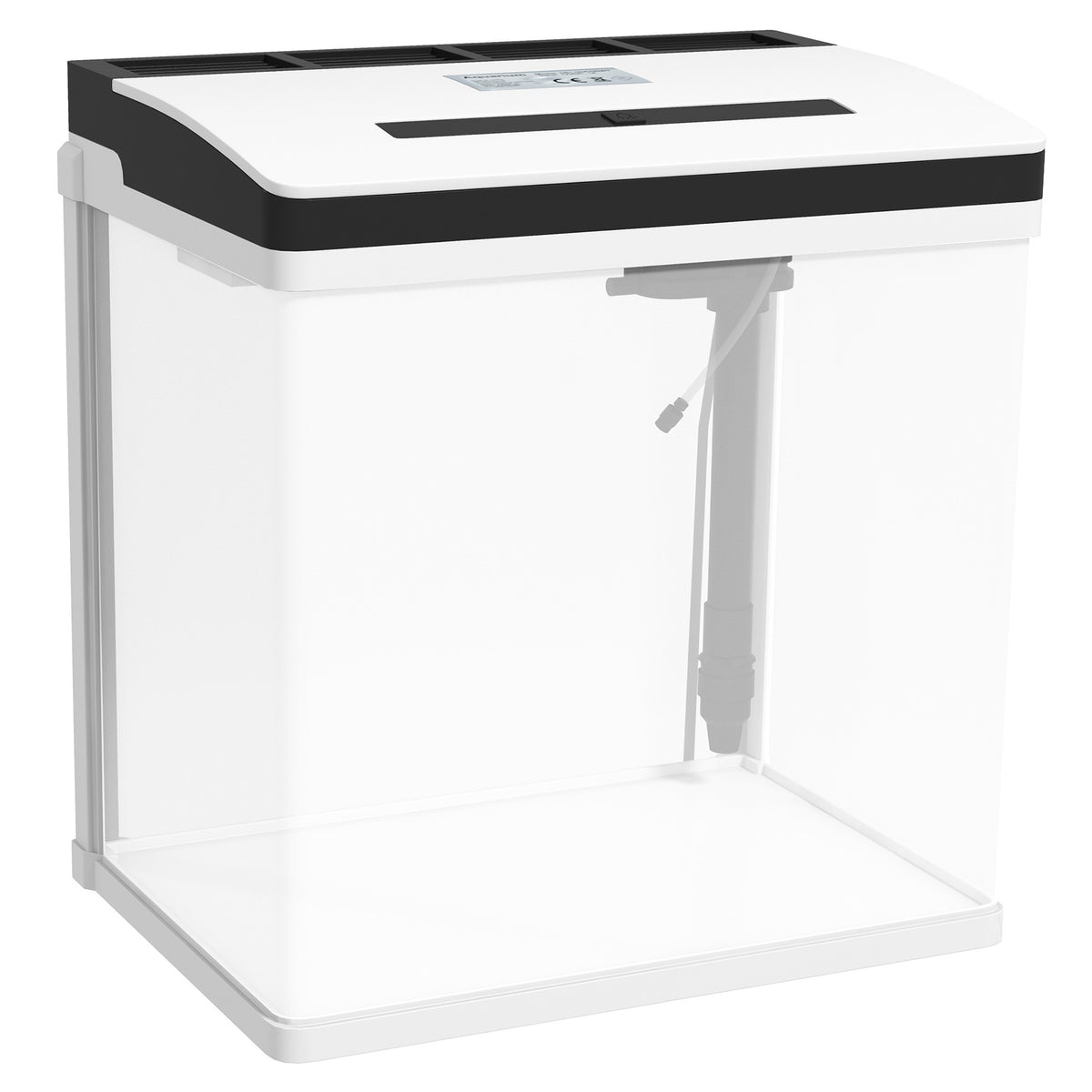 Aquarium en verre avec filtre couvercle et lumière LED pour poissons capacité 28L 38 x 26 x 39,5 cm blanc