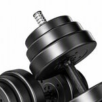Hantel-Set 50 kg 3-in-1, Verstellbare Gewichte mit PP-Beschichtung, Rutschfester Stange, Sicherung, Schwarz