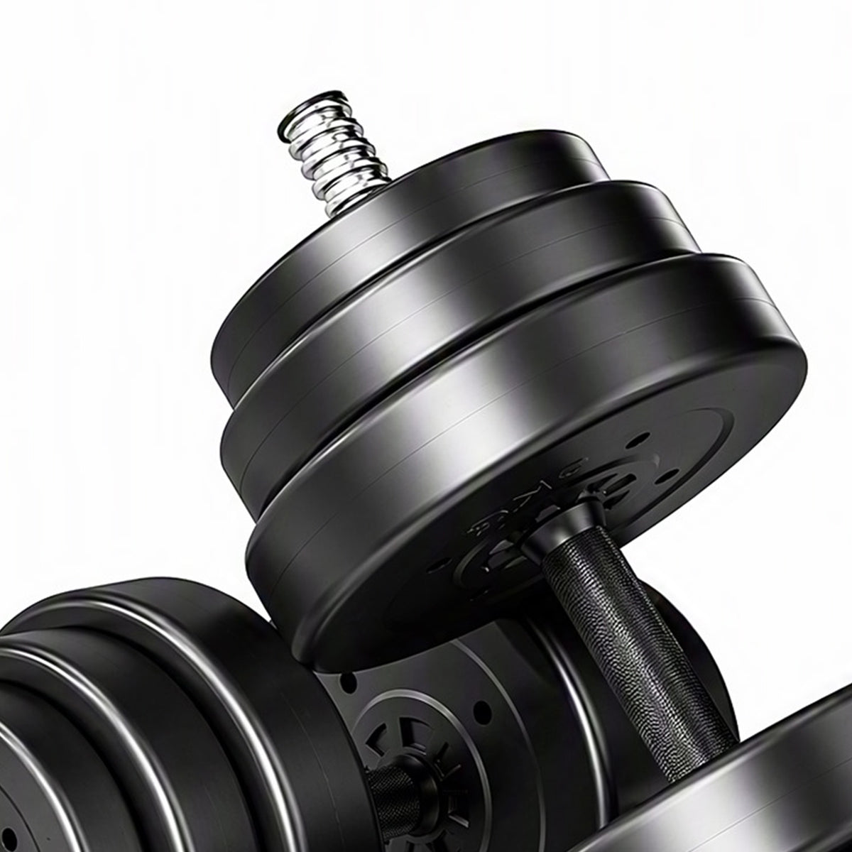 Hantel-Set 50 kg 3-in-1, Verstellbare Gewichte mit PP-Beschichtung, Rutschfester Stange, Sicherung, Schwarz