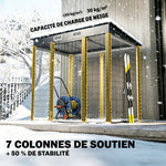 Abri de jardin 2,3m² - pour Outils - cabanon Porte verrouillable - dim. 191L x 130P x 166,5-183H cm - acier