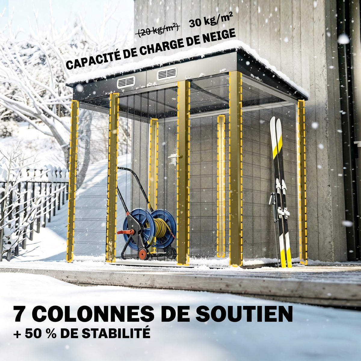 Abri de jardin 2,3m² - pour Outils - cabanon Porte verrouillable - dim. 191L x 130P x 166,5-183H cm - acier