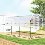 Serre de jardin serre à tomates 4 arceaux en acier bâche en PVC 4 x 1,2 x 1,7 m vert