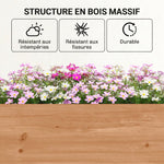 Jardinière Surélevée en Bois avec 4 Étages, avec Trous de Drainage et Doublure en Tissu, 85x45x140cm, Marron