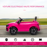 Voiture électrique enfants sous licence Audi RS Q8, véhicule électrique avec télécommande, USB, Bluetooth, rose