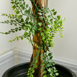 Plante artificielle arbre artificiel 3 boules de buis avec pot ciment, intérieur et extérieur, hauteur 115 cm