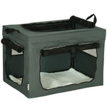 Borsa da trasporto pieghevole per animali domestici con maniglia in tessuto a rete 60 x 42 x 42 cm grigio nero