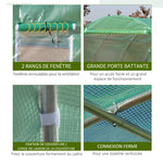 Serre de jardin 9 m² serre tunnel de jardin 3 x 3 x 2 m avec porte enroulable et 6 fenêtres en maille en acier PE vert