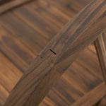 Pont de jardin en bois, avec balustrade à demi-roues charge max. 150 KG, 100 x 50 x 37 cm, marron