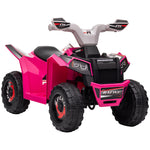Haurrentzako quad elektrikoa, 6V-ko bateria duen ibilgailua, aurrerantz eta atzerantz egiteko aukerarekin, 70L x 41,5z x 48,5A cm, arrosa