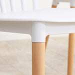 Lot de 4 chaises style scandinave dossier haut assise en polypropylène pieds en hêtre 48 x 52,5 x 83 cm blanc