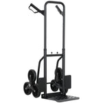 Klappbare Treppensackkarre 120 kg mit 6 Rädern, Stahl-Transportkarre mit Spanngurten, 44x67x106,5 cm, schwarz