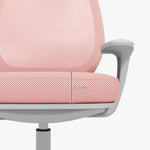 Fauteuil de bureau, chaise de bureau ergonomique en maille, hauteur réglable, 55x48x82,5-94,5cm, rose