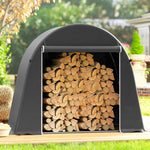 Abri de jardin tente de stockage étanche abri moto porte enroulable fermeture éclair, 245 x 120 x 200 cm, gris foncé