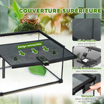 Boîte à reptiles boîte d'élevage de reptiles habitat de terrarium transparent couvercle coulissant noir
