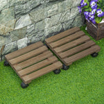 Lot de 2 supports pour plantes carrés porte plante à roulettes support pour pot de fleurs, pour intérieur et extérieur