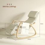 Fauteuil relax à bascule fauteuil allaitement avec repose-pieds réglable, poche latérale et appui-tête, blanc crème
