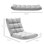 Sillón convertible sillón perezoso gran confort reclinable respaldo multiposiciones 90°-180° franela poliéster acolchado gris claro