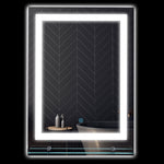Miroir rond lumineux LED de salle de bain Ø 80 cm mural avec éclairage 3 couleurs interrupteur tactile 46W blanc argent