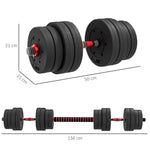 Ensemble d'haltères Courtes Total 30 Kg 2 en 1 poids réglable Barres incluses - entraînement Musculaire & haltérophilie