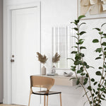 Miroir mural rectangulaire 60 x 80 cm, cadre en MDF, idéal pour la salle de bain, salon ou chambre, blanc
