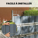 Brise-vue PVC Rouleau Occultant 140m Bande de Protection Visuelle 450g/m² 120 Clips de Fixation Imperméable Gris