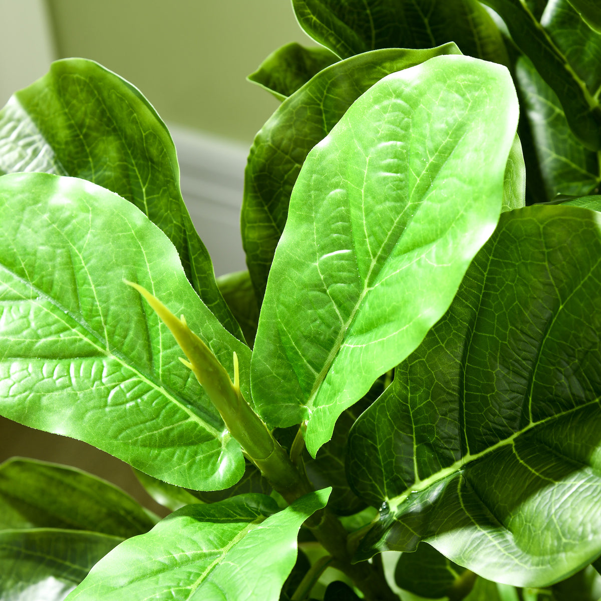 Lot de 2 plantes artificielles figuiers artificiels à feuilles arbre artificiel avec pot inclus hauteur 110 cm vert