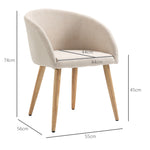 Lot de 2 chaises de salle à manger chaise de cuisine Design scandinave - Pieds inclinés effilés Bois Caoutchouc