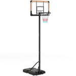 Panier de basket sur pied hauteur réglable 213 - 243 cm avec base de lestage roulettes panneau arrière robuste noir