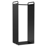 Porte-bûches intérieur range-bûches intérieur avec poignées résistant à la rouille à l'usure 37 x 30 x 90 cm acier noir